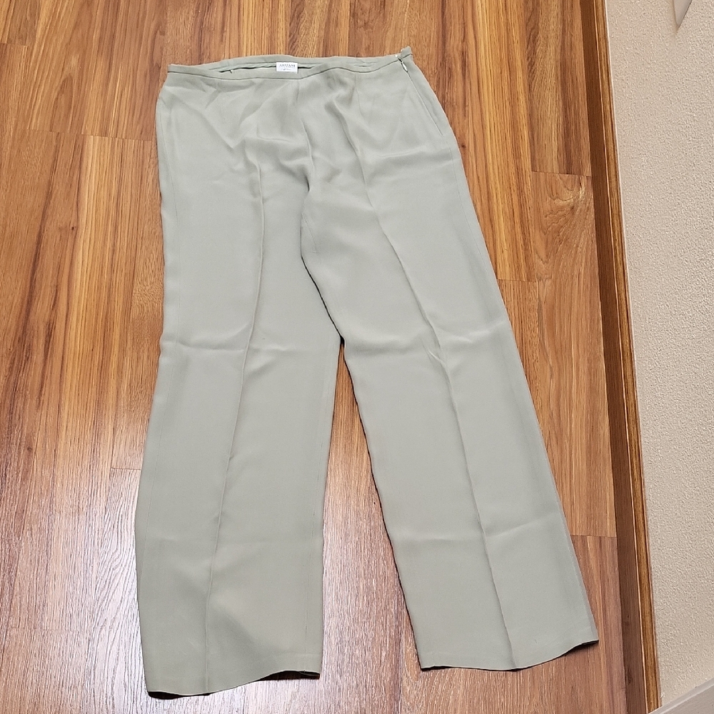 Armani Collezioni Women's Soft Gray Straight Leg Trousers
